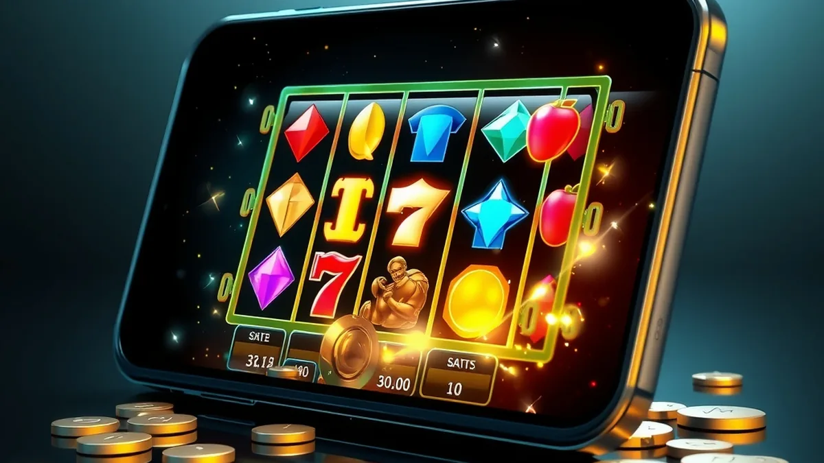 FatBet app on a smartphone showing colourful slot reels